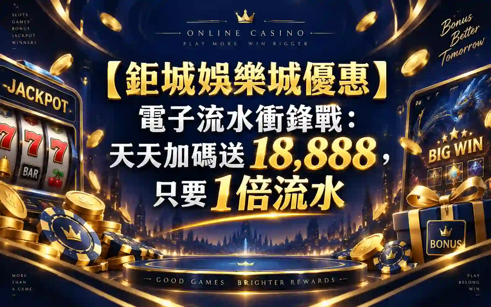 【3A娛樂城優惠】電子流水衝鋒戰：天天加碼送 18,888，只要1倍流水