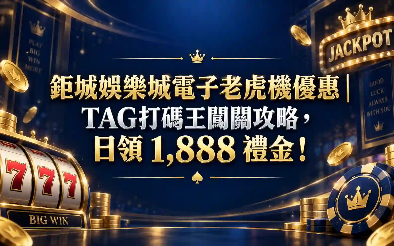 3A娛樂城電子老虎機優惠｜TAG打碼王闖關攻略，日領 1,888 禮金！